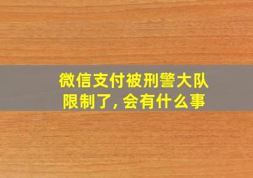 微信支付被刑警大队限制了, 会有什么事